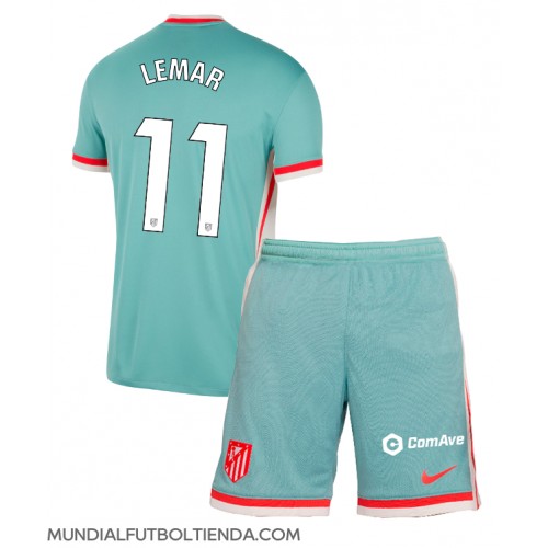 Camiseta Atletico Madrid Thomas Lemar #11 Segunda Equipación Replica 2024-25 para niños mangas cortas (+ Pantalones cortos)